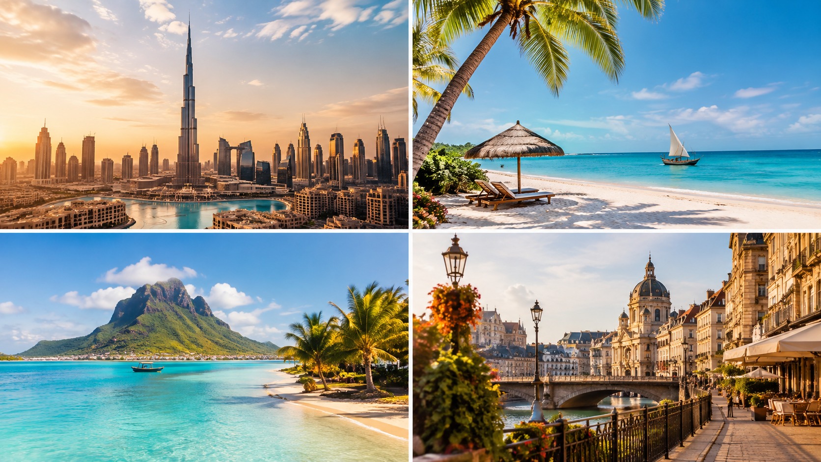Popular first-time international destinations from Nairobi — Dubai, Zanzibar, Mauritius and Europ