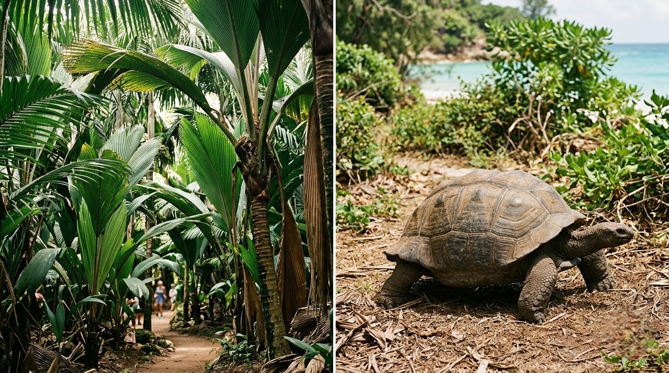 Vallée de Mai palm forest and Aldabra giant tortoises, Seychelles — part of Spice Travel's September holiday package