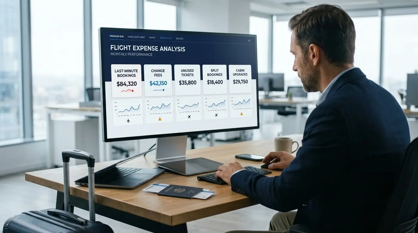 Five places corporate flight budgets leak: last-minute bookings, changes, unused tickets, split bookings and cabin upgrades